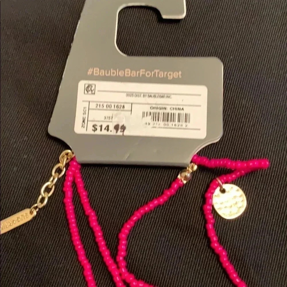 Sugarfix by Baublebar 14” Pink & Gold Necklace New - Picture 3 of 3